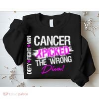 Breast Cancer Picked The Wrong Diva Sweatshirt thumb 2