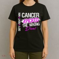 Breast Cancer Picked The Wrong Diva T-Shirt thumb 4