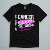 Breast Cancer Picked The Wrong Diva T-Shirt thumb 5