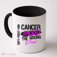 Breast Cancer Picked The Wrong Diva Coffee Mug thumb 0