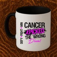 Breast Cancer Picked The Wrong Diva Coffee Mug thumb 2