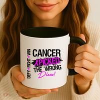 Breast Cancer Picked The Wrong Diva Coffee Mug thumb 3