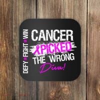 Breast Cancer Picked The Wrong Diva Coaster thumb 0