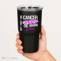 Breast Cancer Picked The Wrong Diva Tumbler thumb 2