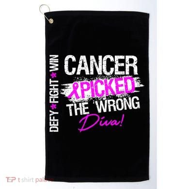 Breast Cancer Picked The Wrong Diva Golf Towel