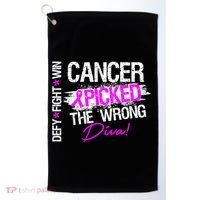 Breast Cancer Picked The Wrong Diva Golf Towel thumb 0