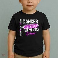 Breast Cancer Picked The Wrong Diva Toddler T-Shirt thumb 2