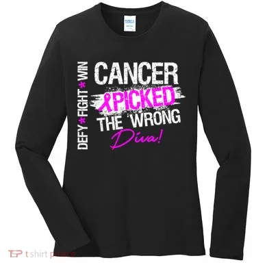 Breast Cancer Picked The Wrong Diva Women's Long Sleeve Shirt