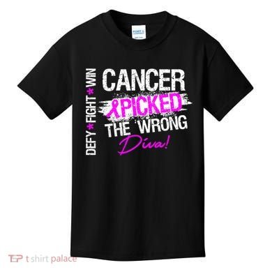 Breast Cancer Picked The Wrong Diva Kids T-Shirt