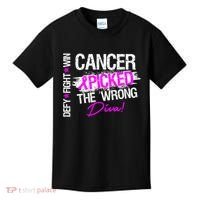Breast Cancer Picked The Wrong Diva Kids T-Shirt thumb 0