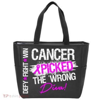 Breast Cancer Picked The Wrong Diva Tote Bag