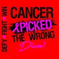 Breast Cancer Picked The Wrong Diva Santa Hat thumb 1
