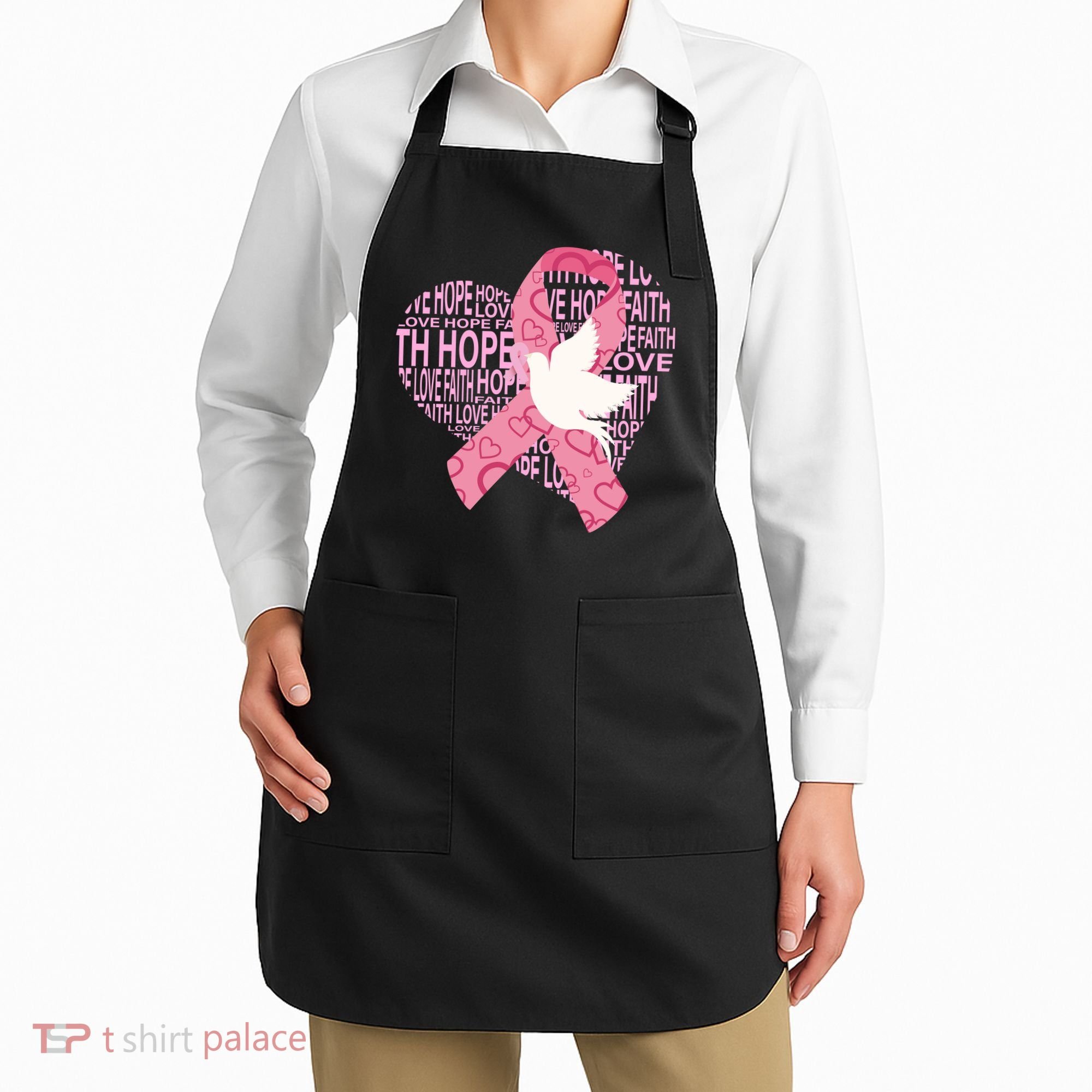 Breast Cancer Ribbon Of Love  Apron