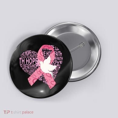 Breast Cancer Ribbon Of Love  Button
