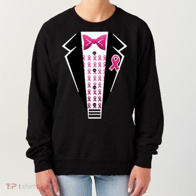 Breast Cancer Ribbon Tuxedo Women's Sweatshirt