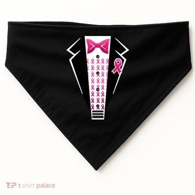 Breast Cancer Ribbon Tuxedo USA-Made Doggie Bandana