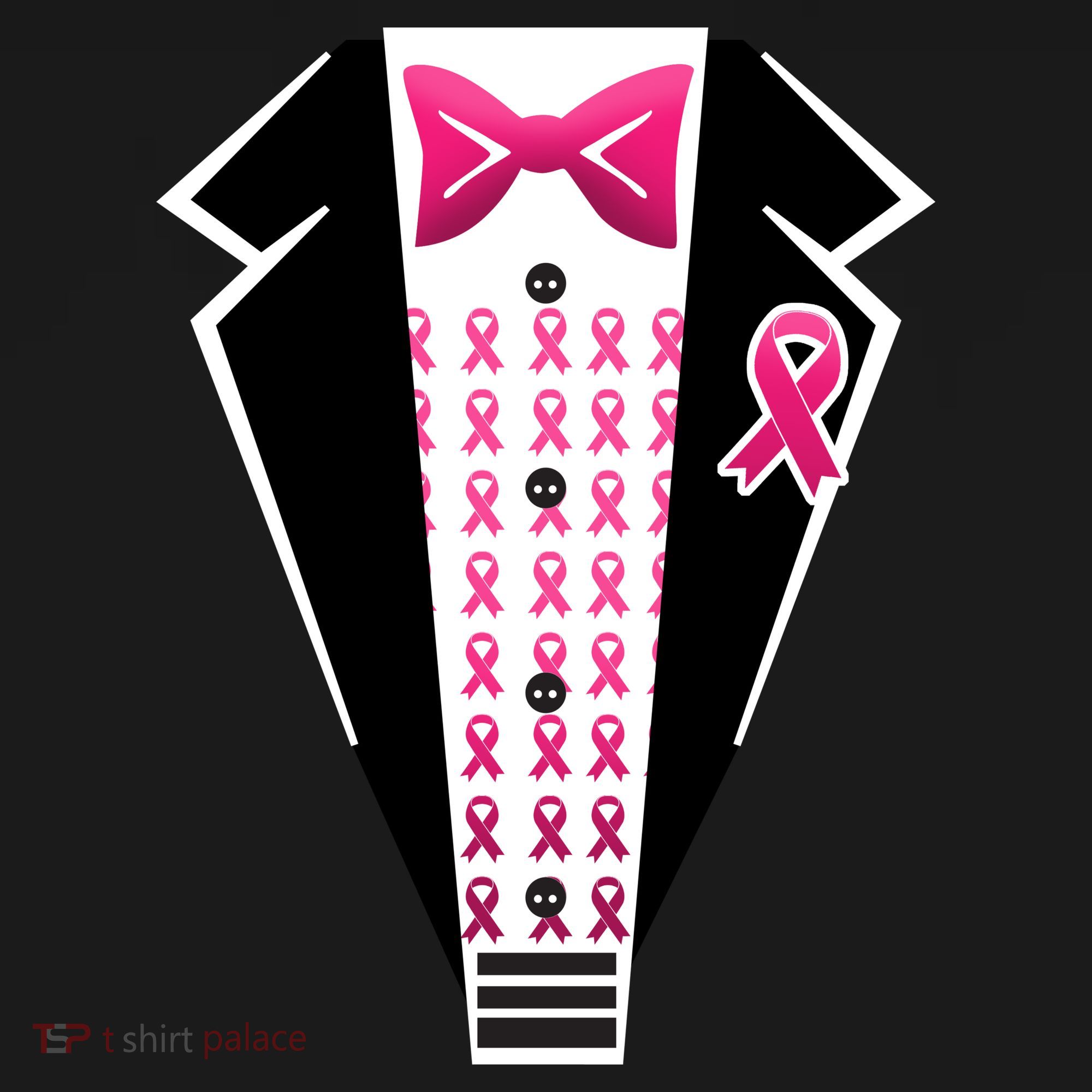 Breast Cancer Ribbon Tuxedo Apron