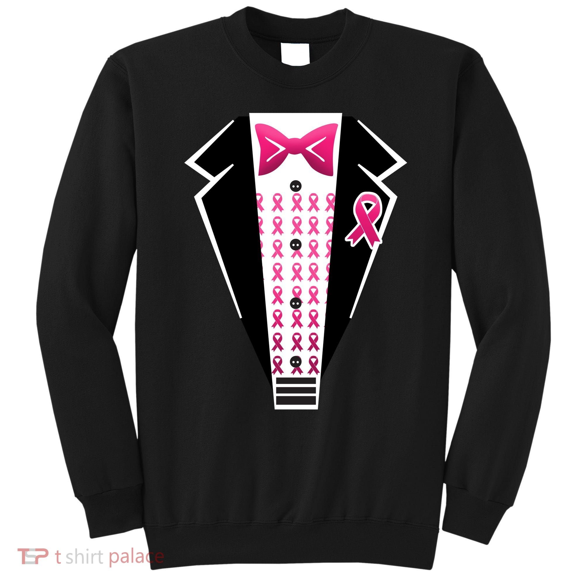 Breast Cancer Ribbon Tuxedo Sweatshirt