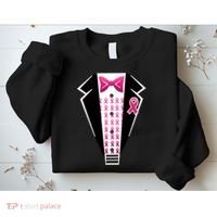 Breast Cancer Ribbon Tuxedo Sweatshirt thumb 2