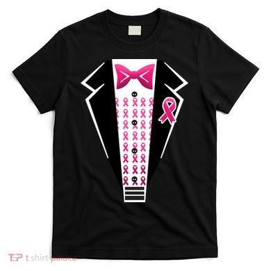 Breast Cancer Ribbon Tuxedo T-Shirt