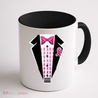 Breast Cancer Ribbon Tuxedo Coffee Mug thumb 1