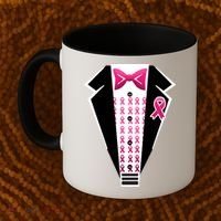 Breast Cancer Ribbon Tuxedo Coffee Mug thumb 2