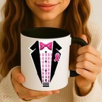 Breast Cancer Ribbon Tuxedo Coffee Mug thumb 3