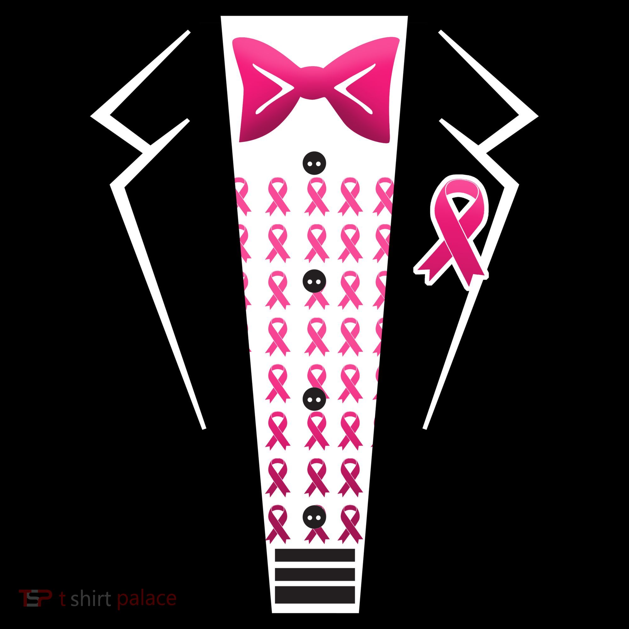 Breast Cancer Ribbon Tuxedo Women's Hoodie