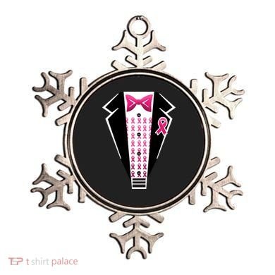 Breast Cancer Ribbon Tuxedo Ornament