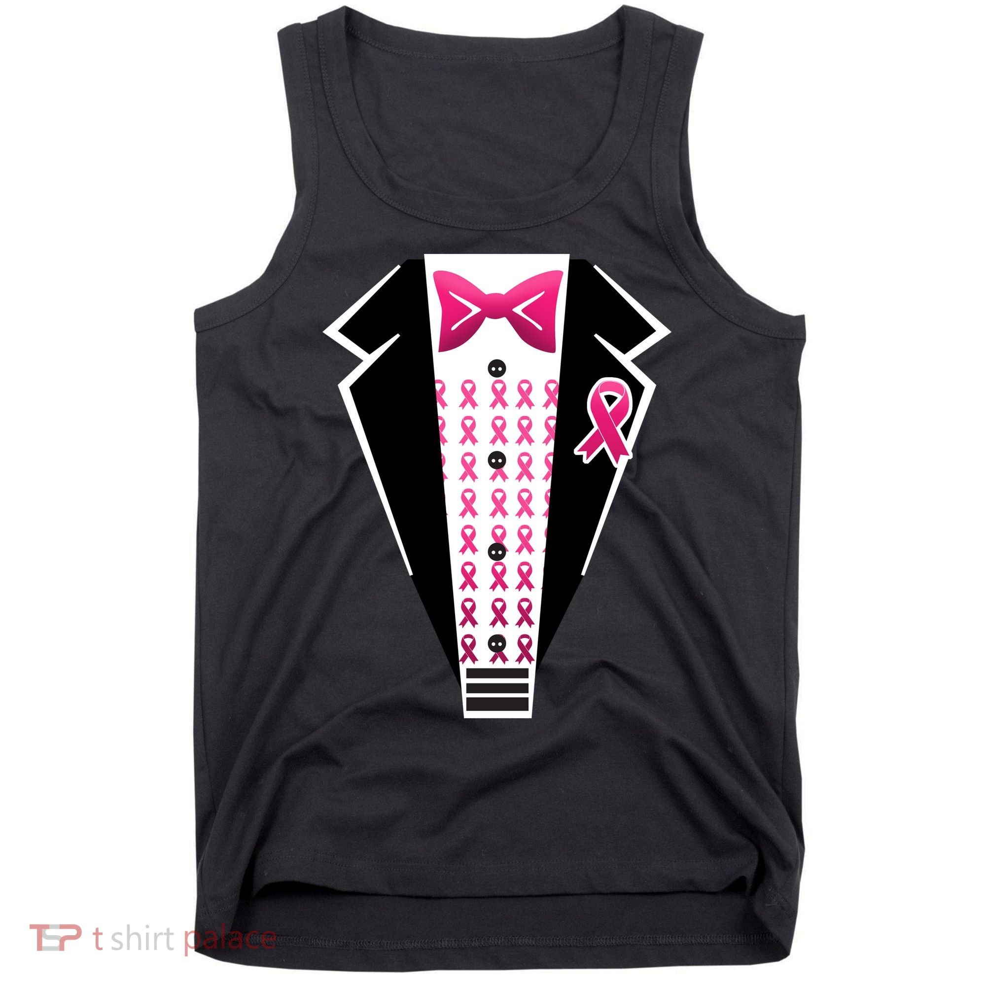 Breast Cancer Ribbon Tuxedo Tank Top