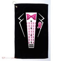 Breast Cancer Ribbon Tuxedo Golf Towel thumb 0