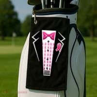 Breast Cancer Ribbon Tuxedo Golf Towel thumb 2