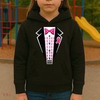 Breast Cancer Ribbon Tuxedo Kids Hoodie thumb 3