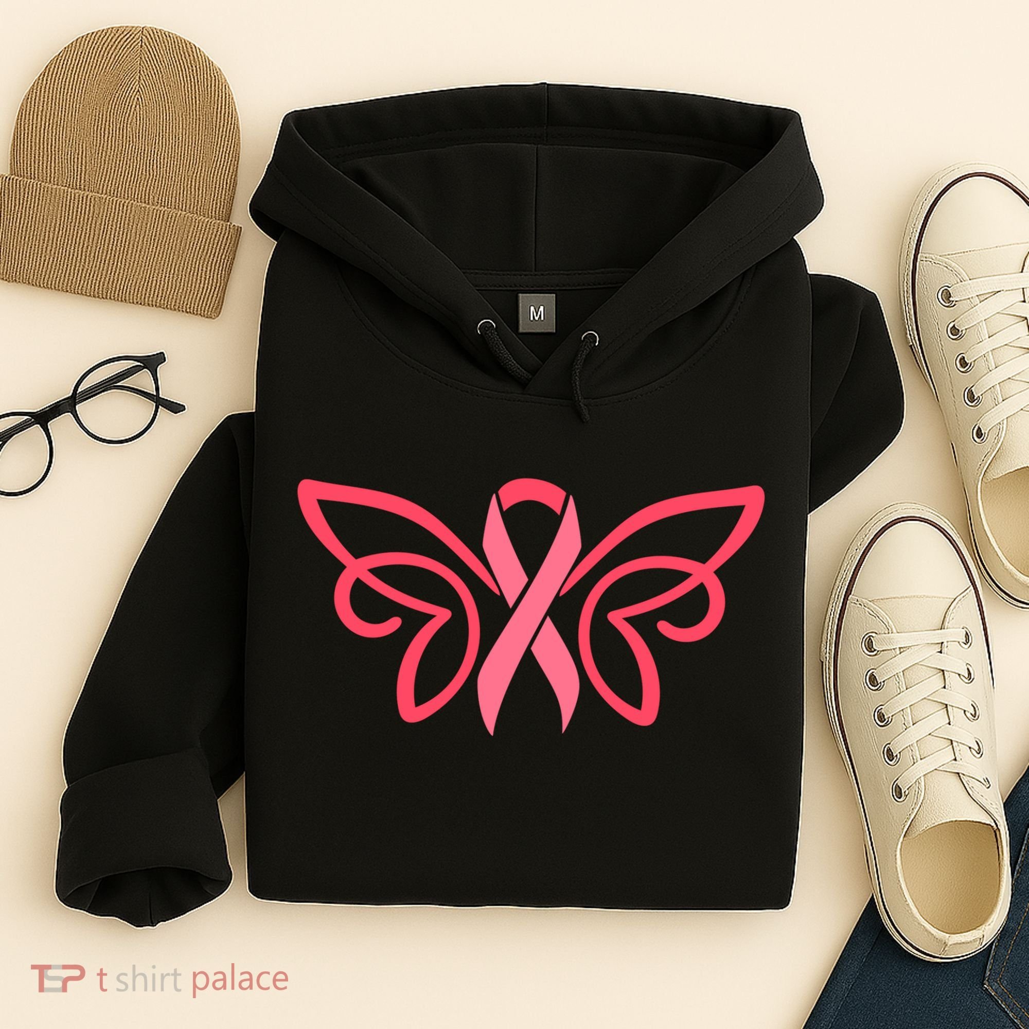 Breast Cancer Ribbon Wings Hoodie