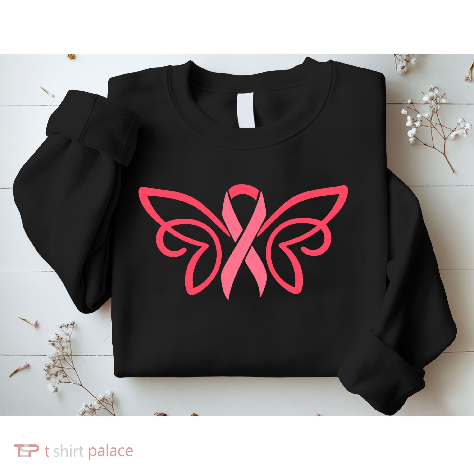 Breast Cancer Ribbon Wings Sweatshirt