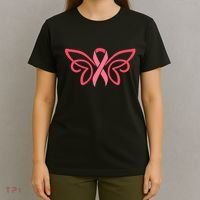 Breast Cancer Ribbon Wings T-Shirt thumb 4
