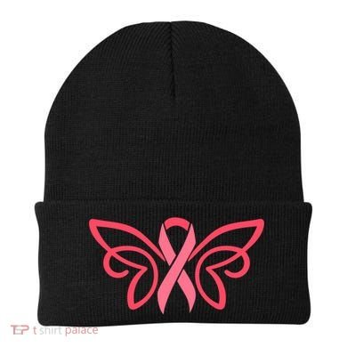 Breast Cancer Ribbon Wings Beanie