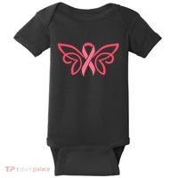 Breast Cancer Ribbon Wings Baby Bodysuit thumb 0