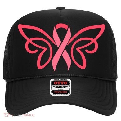 Breast Cancer Ribbon Wings Hat