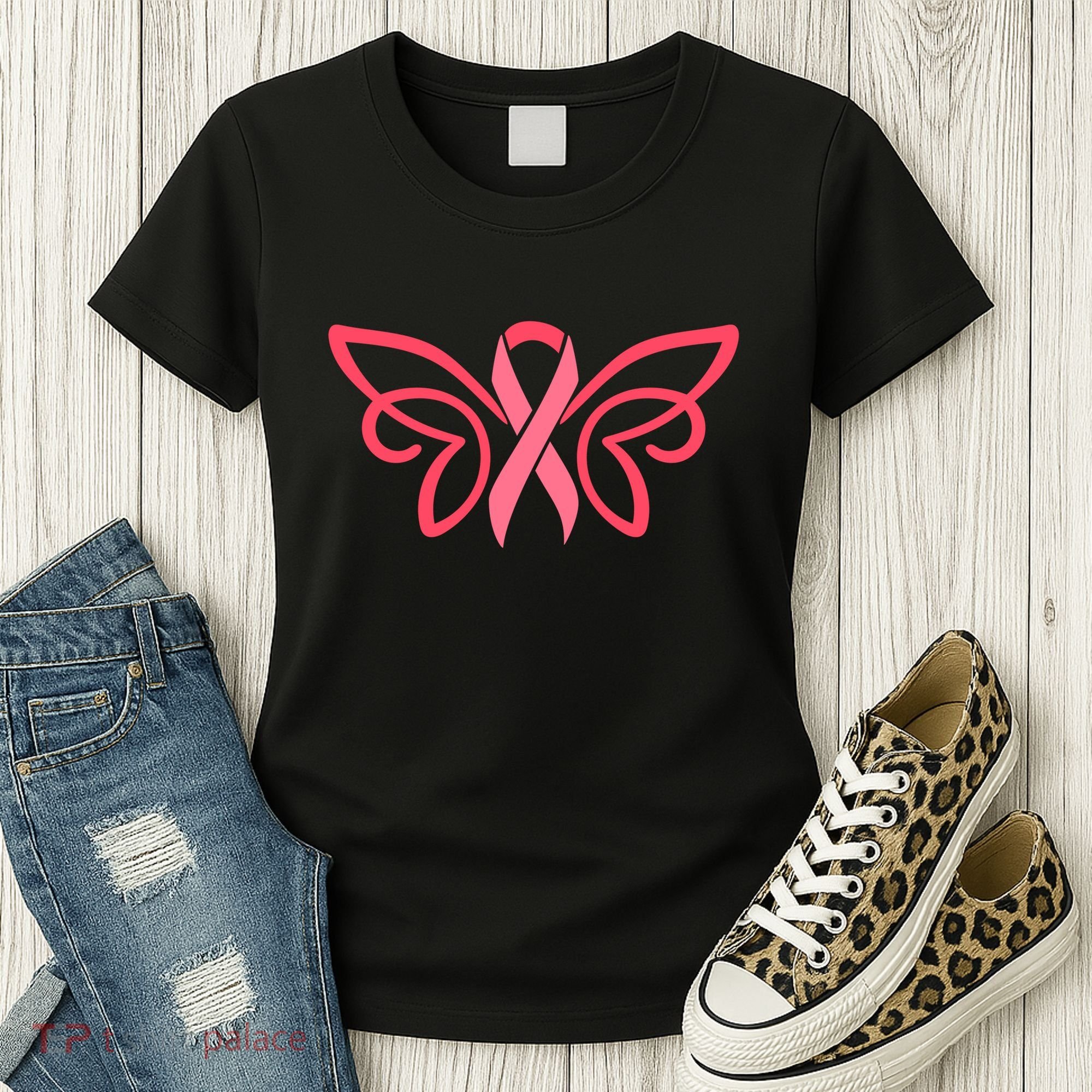 Breast Cancer Ribbon Wings Women's T-Shirt