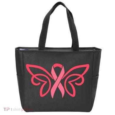 Breast Cancer Ribbon Wings Tote Bag