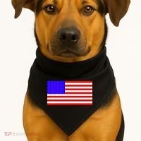 Breast Cancer Ribbons USA Flag USA-Made Doggie Bandana thumb 1
