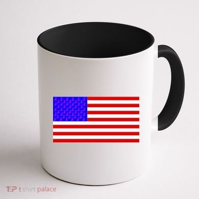 Breast Cancer Ribbons USA Flag Coffee Mug back