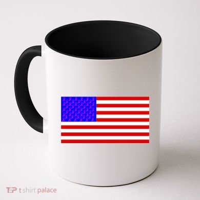 Breast Cancer Ribbons USA Flag Coffee Mug