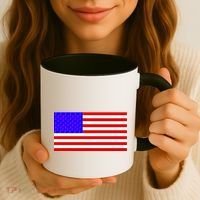 Breast Cancer Ribbons USA Flag Coffee Mug thumb 3