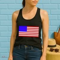 Breast Cancer Ribbons USA Flag Women's Tank Top thumb 2