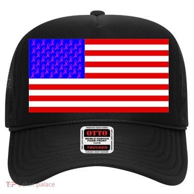 Breast Cancer Ribbons USA Flag Hat