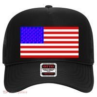 Breast Cancer Ribbons USA Flag Hat thumb 0