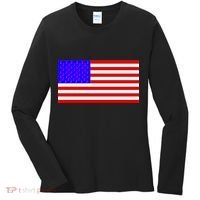 Breast Cancer Ribbons USA Flag Women's Long Sleeve Shirt thumb 0