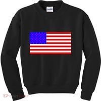 Breast Cancer Ribbons USA Flag Kids Sweatshirt thumb 0